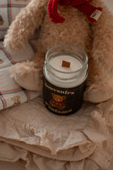 Soy candle with crackling wooden wick (50h) - TEDDY BEAR
